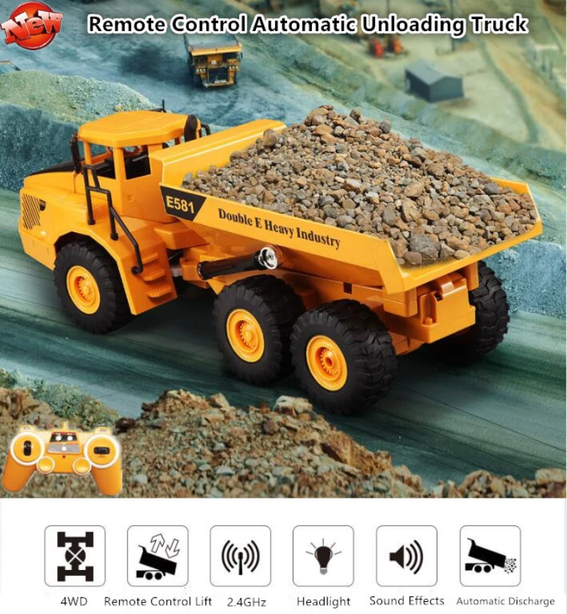 Kids Toys Under 50 - Camion ribaltabile radiocomandato, scala 1:20, 2,4